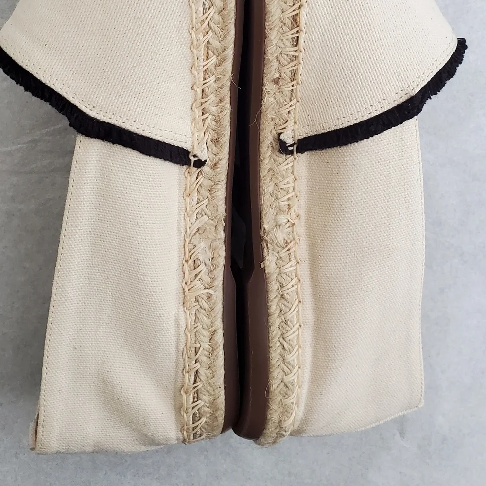 New Schutz Ohanna Printed Canvas Espadrilles Size 10